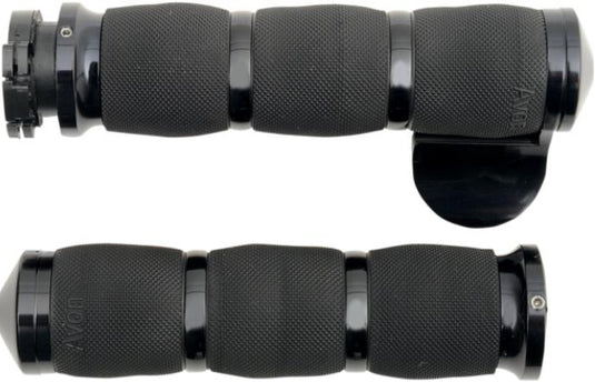 Avon Grips MT-IN-AIR-90A-B Air Cushioned Grips with Throttle Boss - Black Anodized