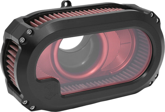 Kens Factory NXT-05BR Next Level Air Cleaner Kits with Glass - Black/Red