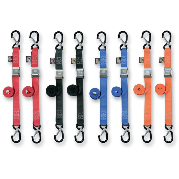 Powertye 28629-S 1 1/2in. Cam-Buckle with Safety Latch Hooks - Orange