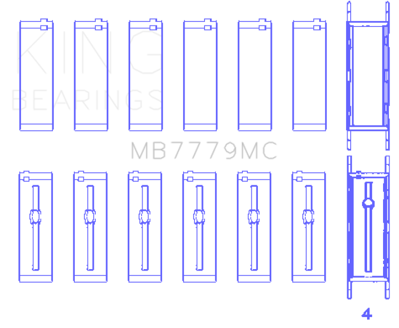 Load image into Gallery viewer, King Engine Bearings MB7779MC.026 KING Main Bearings
