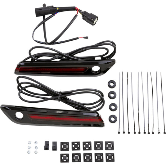 Ciro 40171 Led Saddlebag Hinge Cover - Red/Black