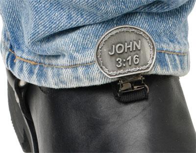 Ryder Clips Stirrup/Strap Boot Clip - John 3:16