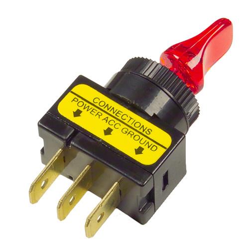 Grote 82-1909 Electrical Switch - On/Off - 20 Amp - Lighted - Red