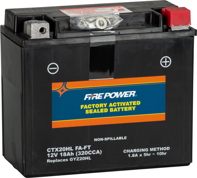 Fire Power CTX20HL (FA) FT AGM Factory Activated Sealed Battery - YTX20HL-BS
