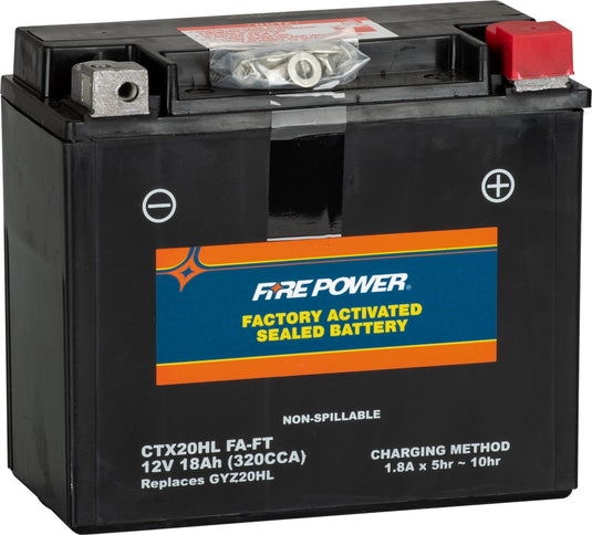 Fire Power CTX20HL (FA) FT AGM Factory Activated Sealed Battery - YTX20HL-BS