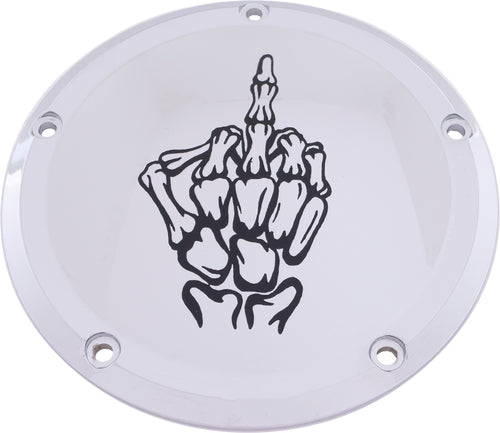 Custom Engraving Ltd SKUL24-46 Culture Derby Cover - Bone Finger - Chrome