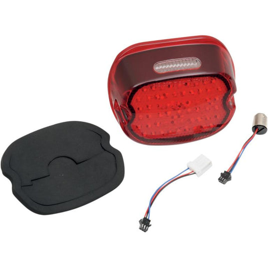 Drag Specialties 2010-0772 LED Low-Profile Red Lens Taillight with Top Tag Light