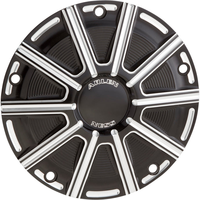 Arlen Ness 700-002 Derby Cover - 10-Gauge - Black Anodized with machined accents