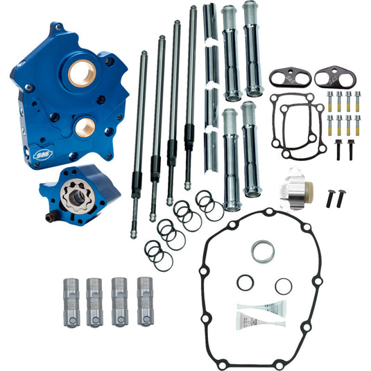 S&S Cycle 310-1264 Cam Chest Chain Drive Kit without Cams - Twin Cooled with Gloss Black Pushrod Tubes