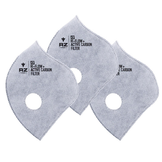 Rz Mask F3 Carbon and High Flow Replacement Face Mask Filters - XL - 3Pk