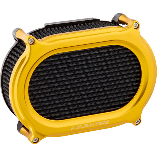Arlen Ness 600-187 Stage II Oval Performance Air Filter Kit - Gold Anodized