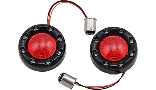 Custom Dynamics PB-BR-RR-IND-BR Probeam Bullet Ringz 1157 Rear Turn Signal - Black Bezel/Red Lens