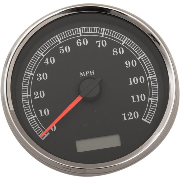 Drag Specialties 2210-0462 5in. Programmable Electronic Speedometer - 120 mph - Black Face