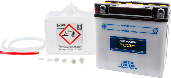 Fire Power CB7-A Conventional 12V Heavy Duty Battery With Acid Pack