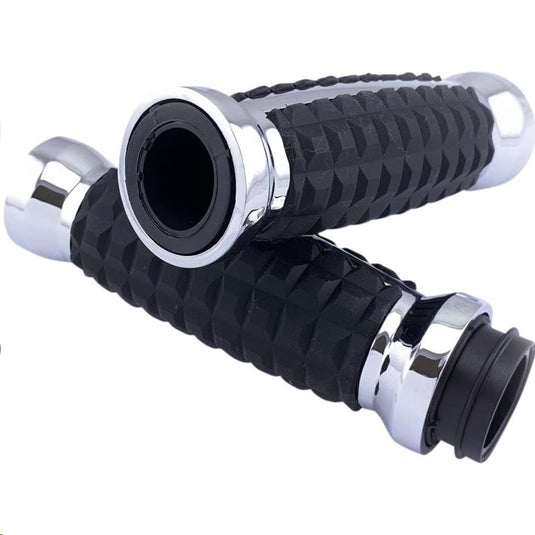Drag Specialties 0630-2641 Grenade Grips - Chrome