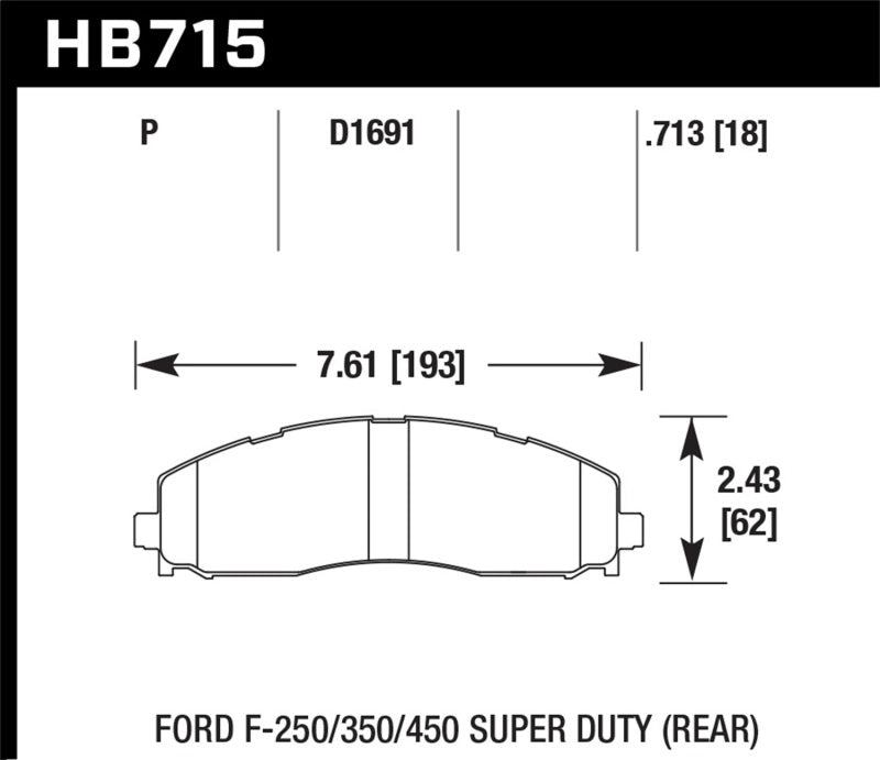 Load image into Gallery viewer, Hawk Performance HB715P.713 HAWK Super Duty Brake Pad Sets

