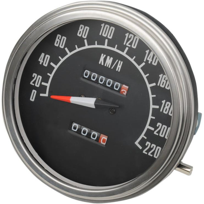 Drag Specialties 2210-0346 FL-Style 2:1 Speedometer for Custom Applications w/ Front Wheel Drive Speedometers - 68-84 Face