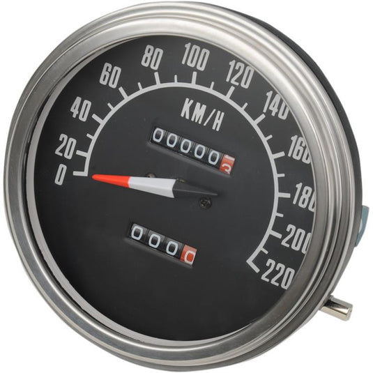 Drag Specialties 2210-0346 FL-Style 2:1 Speedometer for Custom Applications w/ Front Wheel Drive Speedometers - 68-84 Face