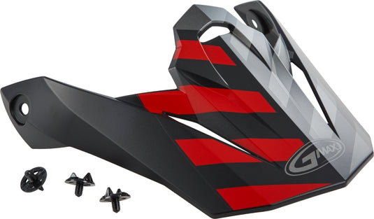 G-Max Visor with Screws for MX-86 Fame Helmets - Matte Black/Red/Silver