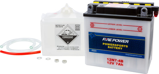 Fire Power 12N7-4B Conventional 12V Standard Battery with Acid Pack