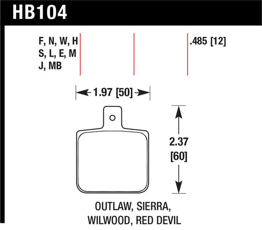 Hawk Performance HB104N.485 HAWK HP+ Brake Pad Sets