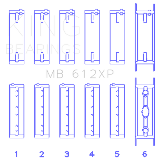 King Engine Bearings MB612XP KING Main Bearings