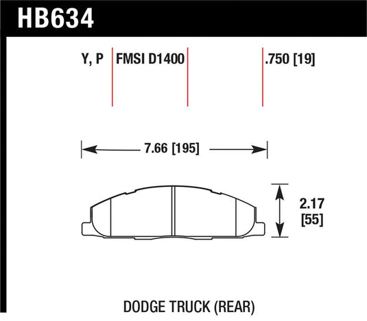 Hawk Performance HB634P.750 HAWK Super Duty Brake Pad Sets