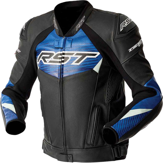Rst Tractech EVO 5 D30 Leather Jacket (Large, Black/Blue)