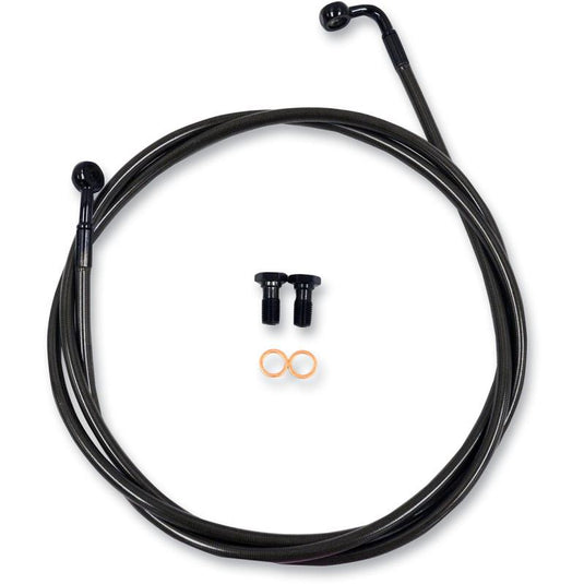 La Choppers LA-8153B13M Midnight Braided Brake Line - 12-14in. Ape Hangers