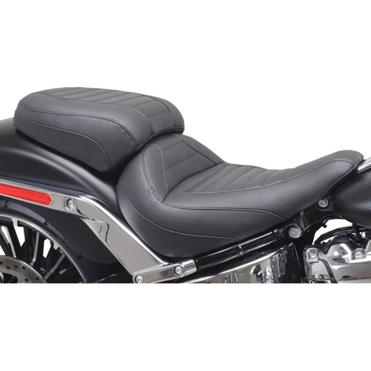 Mustang 85032 Standard Touring Solo Seat - Tuck-n-Roll (Black)