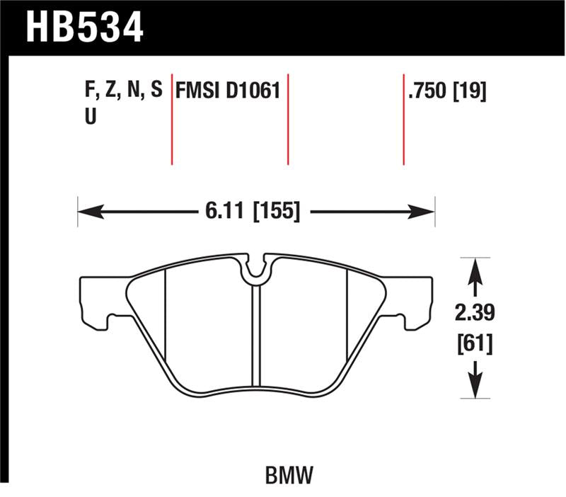 Load image into Gallery viewer, Hawk Performance HB534N.750 HAWK HP+ Brake Pad Sets
