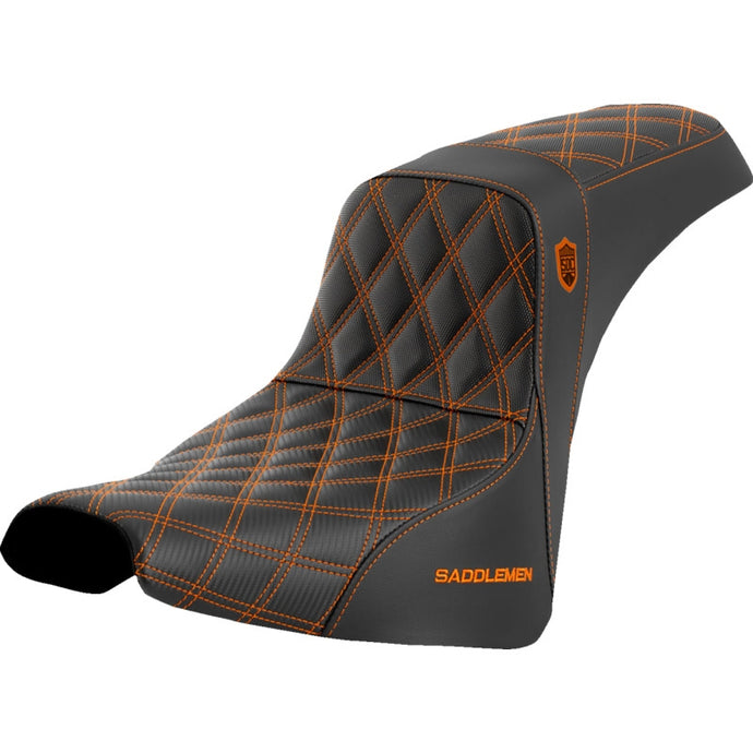 Saddlemen SC81830ORA Pro Series SDC Performance Gripper Seat without Drivers Backrest - Orange Stitching
