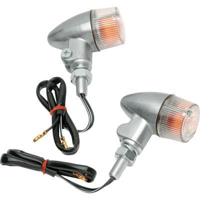 K&S Technologies 25-8321 Polished Aluminum Marker Lights - Round #1 with Clear Lens - Single Filament
