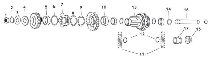 Andrews 205120 1st and 2nd Gear Countershaft Clutch Gear for 4-Speed Big Twin (7)