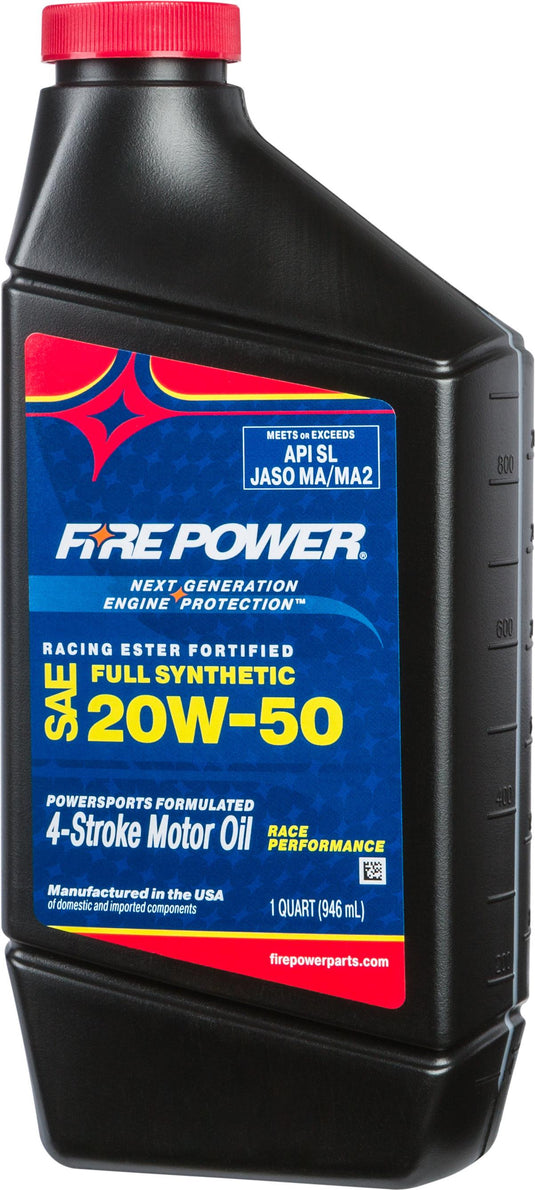 Fire Power 196977 Racing Ester Fortified Full Synthetic Motor Oil - 20w50 - 1qt.
