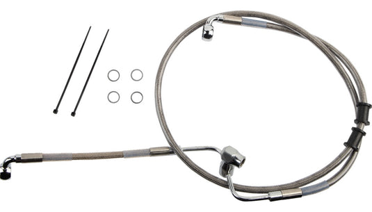 Drag Specialties 1741-6350 Clear Coated Standard Length ABS Stainless Steel Rear Brake Line Kit