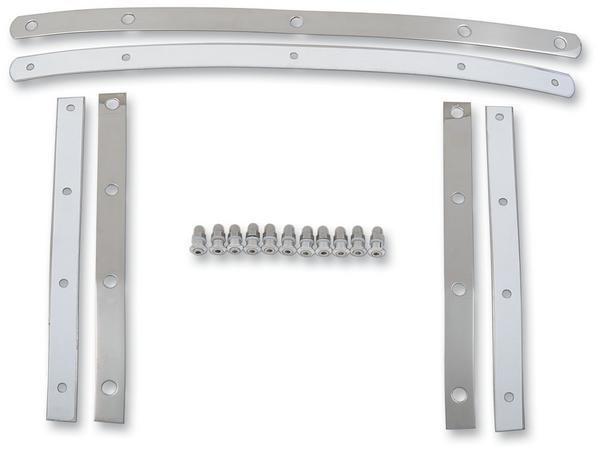 Memphis Shades MEM0914 Memphis Slim Windshield Straps - 9 Bolts - Polished