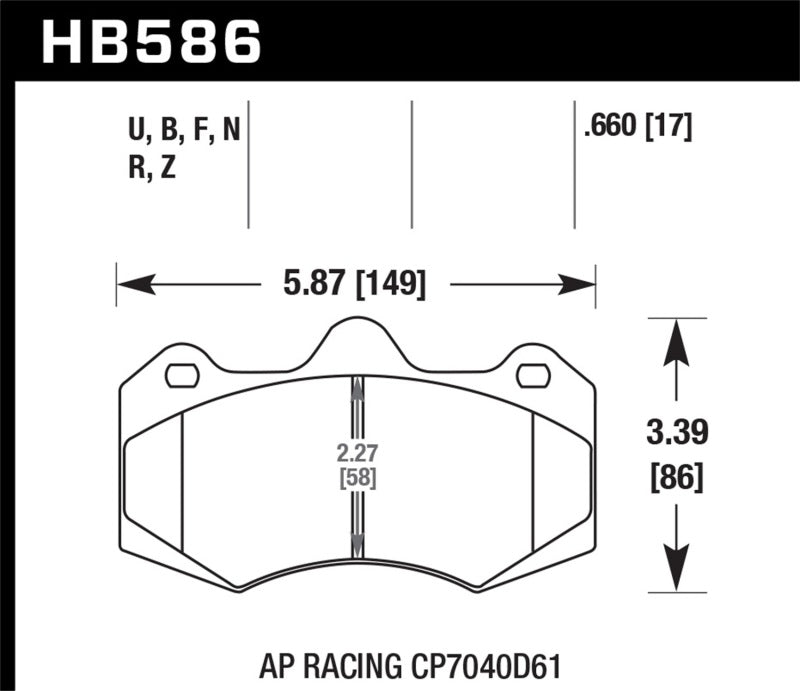 Load image into Gallery viewer, Hawk Performance HB586U.660 HAWK DTC-70 Brake Pad Sets
