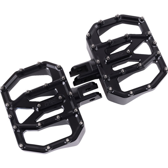 Thrashin Supply Company TSC-2031-1-SF Aggressor Mini Floorboards - Black - Front