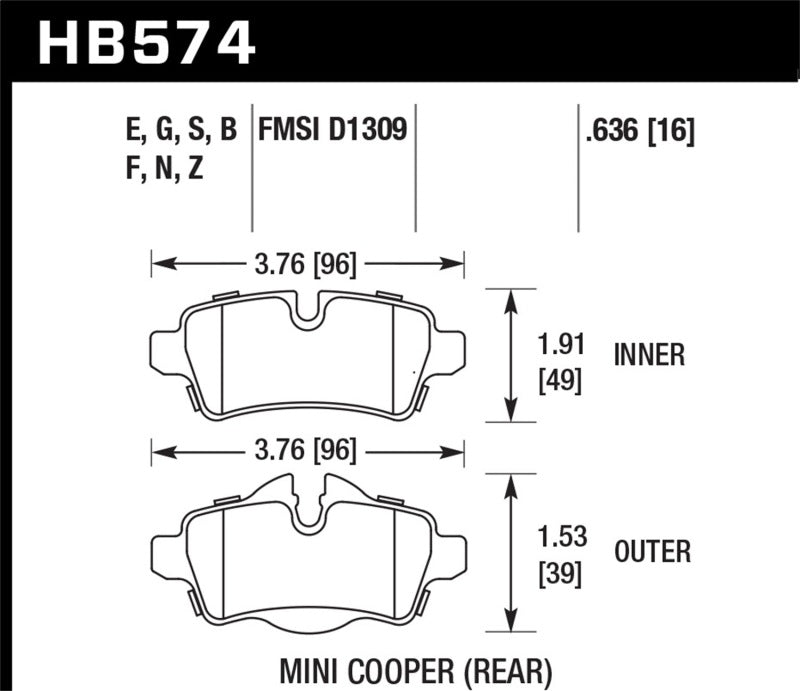 Load image into Gallery viewer, Hawk Performance HB574N.636 HAWK HP+ Brake Pad Sets
