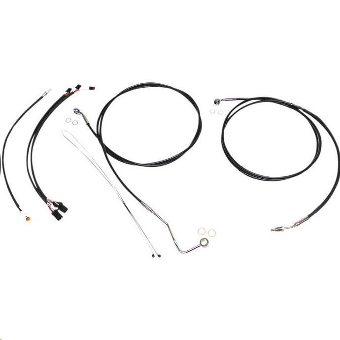 Magnum 489851 Black XR Handlebar Installation Kit with Chrome Fittings for 12-14in. Ape