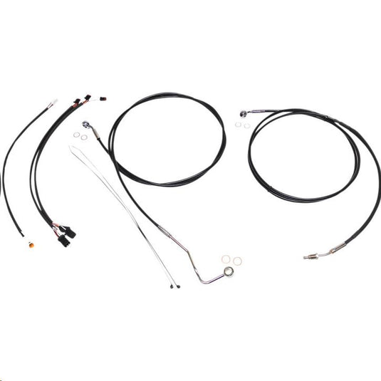 Magnum 489851 Black XR Handlebar Installation Kit with Chrome Fittings for 12-14in. Ape