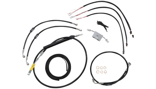 La Choppers LA-8157KT2-16B Complete Handlebar Cable/Brake & Clutch Line/Wire Kit - Black Vinyl
