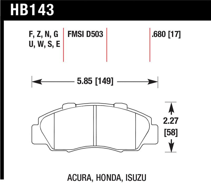 Load image into Gallery viewer, Hawk Performance HB143E.680 HAWK Blue 9012 Brake Pad Sets
