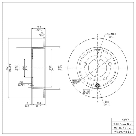 R1 Concepts ERE-39022 RNC Brake Rotor - Plain