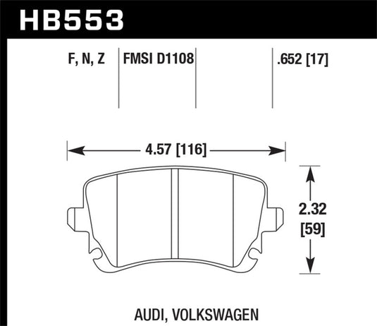 Hawk Performance HB553F.652 HAWK HPS Brake Pad Sets