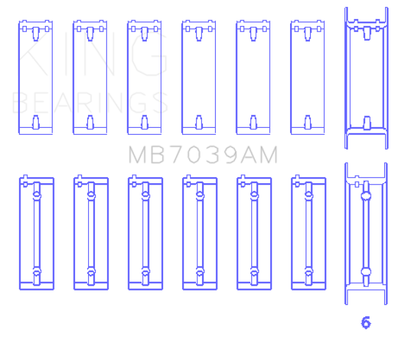 Load image into Gallery viewer, King Engine Bearings MB7039AM KING Main Bearings
