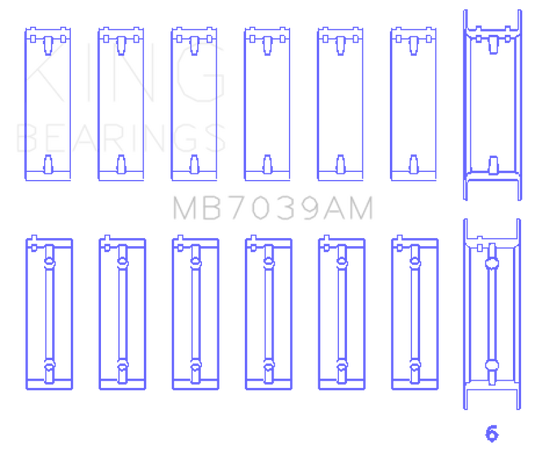 King Engine Bearings MB7039AM KING Main Bearings