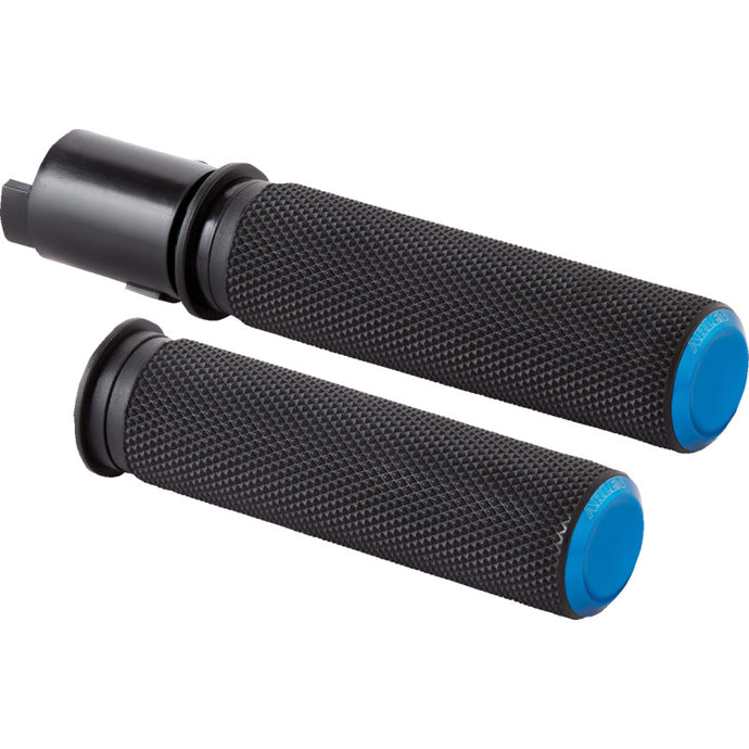 Arlen Ness 500-053 Knurled Grip - Blue Anodized