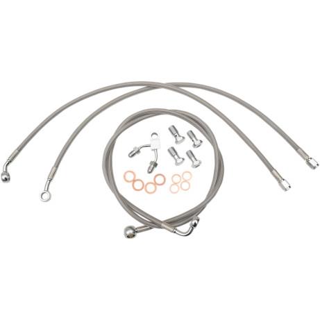 La Choppers LA-8122B19 Stainless Steel Brake Line Kit - 18in.-20in. Ape Hangers